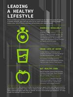 cartel de estilo de vida saludable con concepto de fondo abstracto negro vector