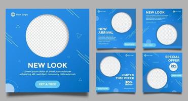 Abstract Minimal square banner promo templates set vector