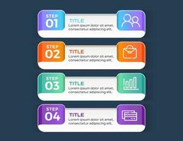 Presentation business infographic template with 4 options vector