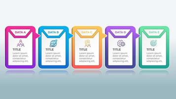 Presentation business infographic template with 5 options. Vector illustration