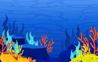 Underwater Scene with Coral Reef Illustration vector