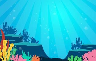 Underwater Scene with Coral Reef Illustration vector