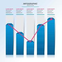 Gráfico de barras que muestra la recuperación financiera después de la crisis infográfica vector