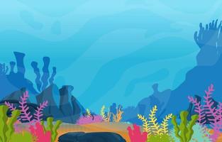 Underwater Scene with Coral Reef Illustration