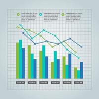 Gráfico de barras decreciente que ilustra la presión económica o los problemas financieros infográficos vector