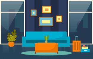 Modern Hotel Lobby with Furniture Illustration vector