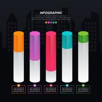 Bar Graph Showing Financial Recovery After Crisis Infographic vector