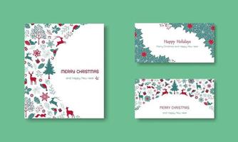 Vintage greeting card with text for happy holidays set vector