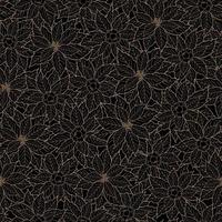 Flowers on dark background seamless pattern vector