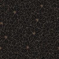 Flowers on dark background seamless pattern vector