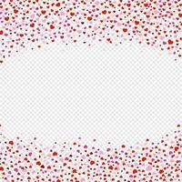 Sweet flying heart confetti on transparent background, design element for Valentine's day vector