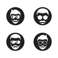 Handsome face logo images vector