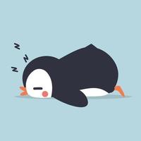 little penguin ssleep cartoon vector