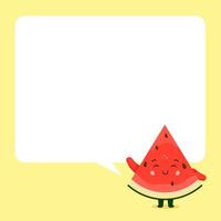 Cute Watermelon with Speech Bubble vector