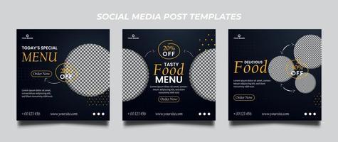 Food Promotion Square banner templates set vector
