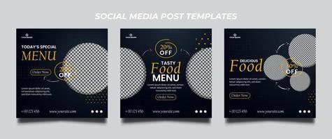 Food Promotion Square banner templates set vector