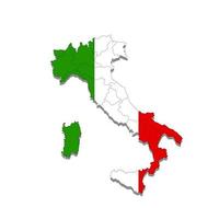 Map of Italy with the boundaries of the cities of the country. Vector illustration