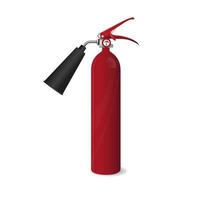 Red Tall Fire Extinguisher in Realistic Style Isolated on White Background vector