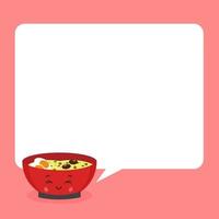 Cute Ramen Noodle with Speech Bubble vector