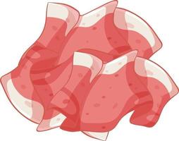 Sliced bacon on white background vector