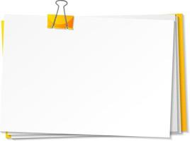 Blank papers and binder clip template vector