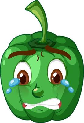 Capsicum cartoon character with facial expression