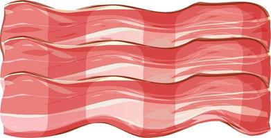 Sliced bacon on white background vector