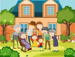 Member of family at home outdoor scene vector