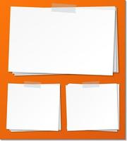 Set of empty sticky note paper template vector