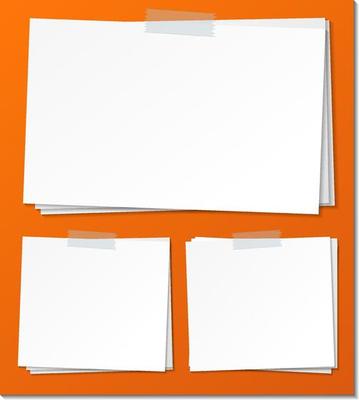 Set of empty sticky note paper template