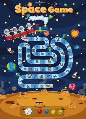 Board Game for kids in outer space style template