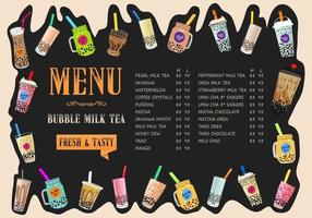 Bubble milk tea, Pearl milk tea , Different sorts of Boba. Yummy drinks. vector