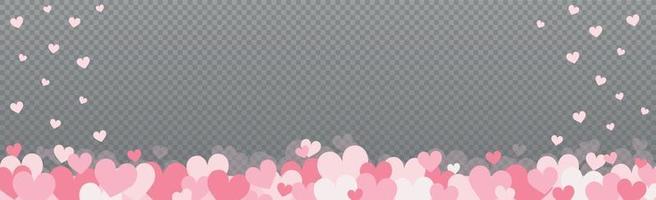 Gently pink-red hearts on a gray checkered background