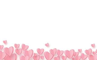 Gently pink-red hearts on a white background vector