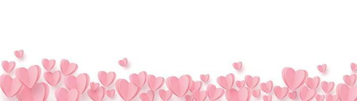 Gentle pink-red hearts on a white background vector