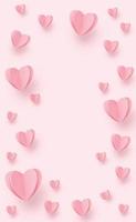 Gentle pink-red hearts on a white background - illustration vector