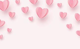 Gentle pink-red hearts on a pink background vector