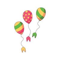 balloon birtday cartoon doodle hand drawn concept vector illustration