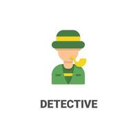 icono de vector de detective avatar de colección avatar. Ilustración de estilo plano, perfecta para su sitio web, aplicación, proyecto de impresión, etc.