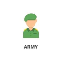 icono de vector de avatar ejército de colección avatar. Ilustración de estilo plano, perfecta para su sitio web, aplicación, proyecto de impresión, etc.