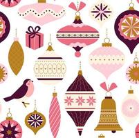 Seamless pattern. Christmas Decor. Can be used for background, wrapping paper, fabric, surface design, cover, and etc. vector