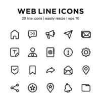 Web line icon set vector