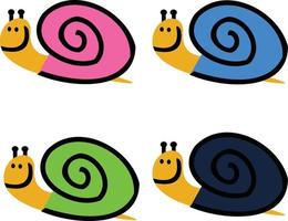 Cute Snails Smiling vector