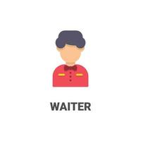 avatar waiter vector icon from avatar collection. flat style illustration, perfect for your website, application, printing project, etc