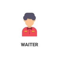 avatar waiter vector icon from avatar collection. flat style illustration, perfect for your website, application, printing project, etc