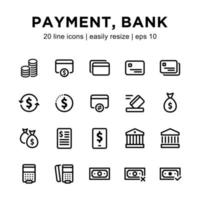 Payment or bank icon set vector