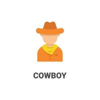 avatar cowboy vector icon from avatar collection. flat style illustration, perfect for your website, application, printing project, etc