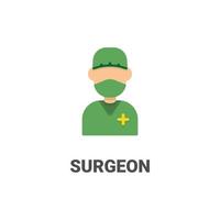 avatar surgeon vector icon from avatar collection. flat style illustration, perfect for your website, application, printing project, etc