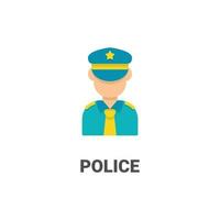 icono de vector de policía avatar de colección avatar. Ilustración de estilo plano, perfecta para su sitio web, aplicación, proyecto de impresión, etc.