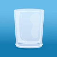 Transparent empty short glass mockup vector